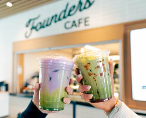 Founders cafe strawberry and ube matcha